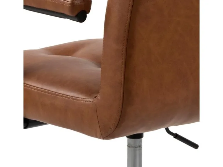 AC Design Bürostuhl Cosmo, mit Polsterrücken und Armlehnen, Cognac