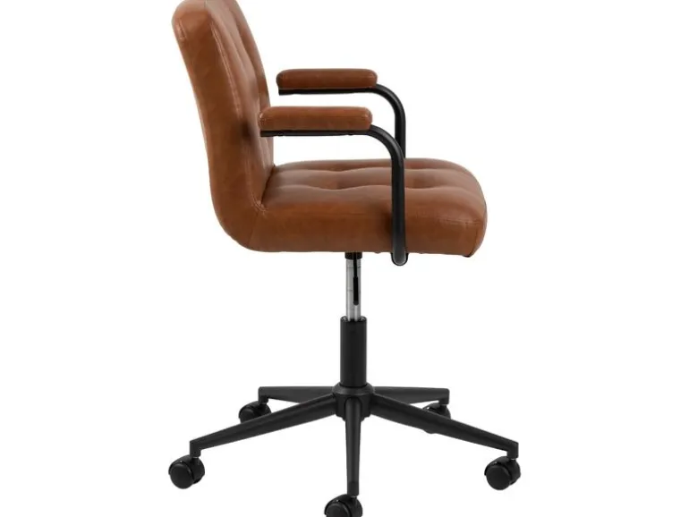 AC Design Bürostuhl Cosmo, mit Polsterrücken und Armlehnen, Cognac