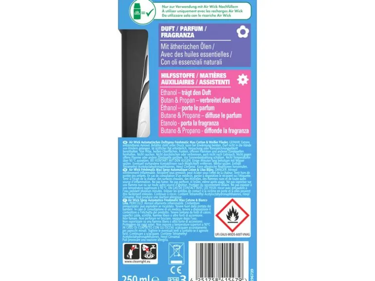 Air Wick Freshmatic Starter-Set Baumwolle und weisser Flieder