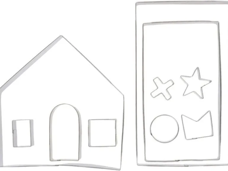 BackshopSchweiz Ausstechform 3d Lebkuchenhaus Set - 10-teilig