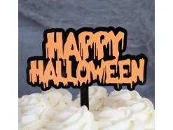 BackshopSchweiz Tortentopper Happy Halloween 1 Stück, Schwarz