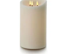 balthasar LED Outdoor Echtwachskerze, Creme