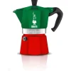 Bialetti Espressokocher Moka Express Italia 3 Tassen, Rot/Grün