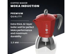 Bialetti Espressokocher New Moka Induktion 4 Tassen, Rot