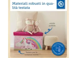 bieco 2in1 Aufbewahrungsbox und Bank Einhorn