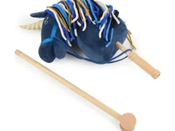 bieco Steckentier Einhorn Luna Blau/Gold/Dunkelblau