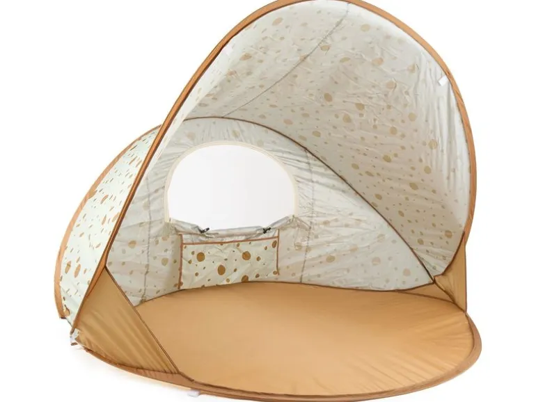 bieco Strandmuschel Dots beige caramel mix