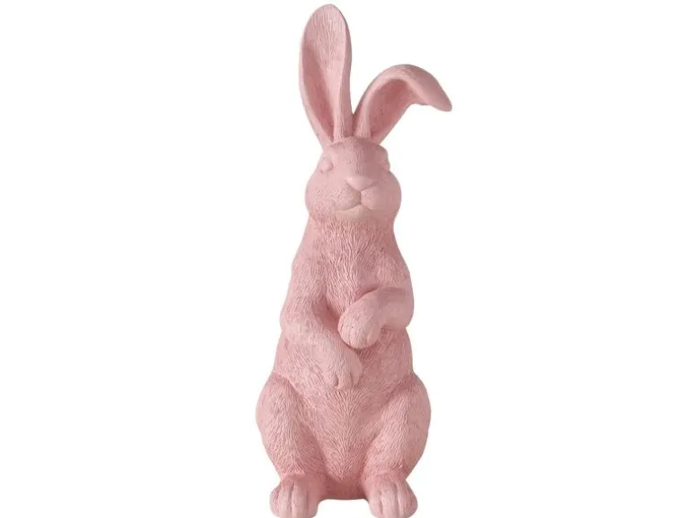 Boltze Aufsteller Hase Bengt Rosa, 43 cm