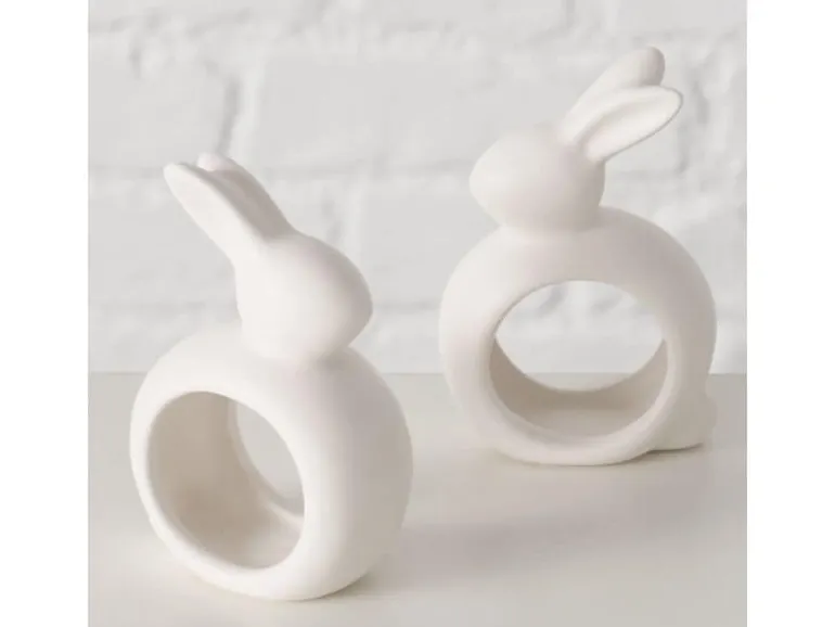 Boltze Serviettenhalter Hase Mercy, 2-teilig, Keramik