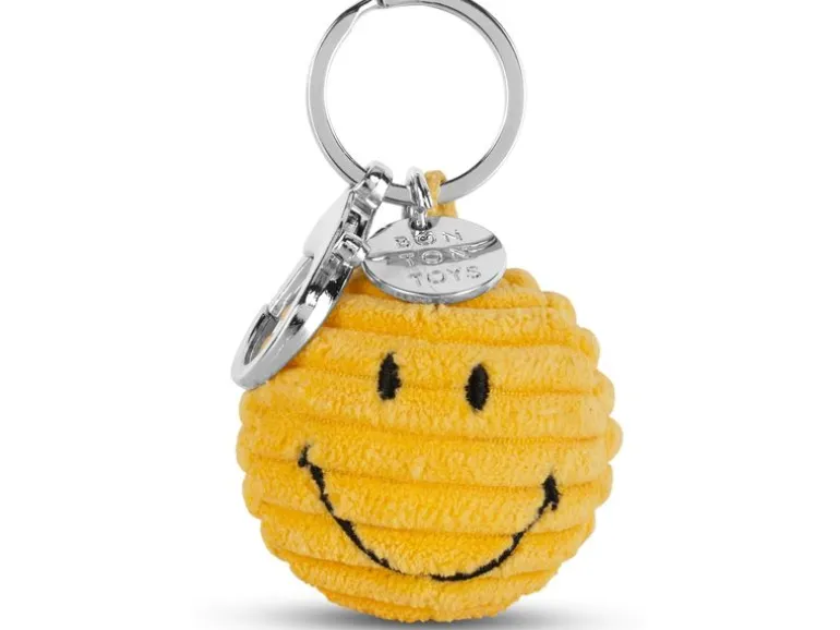 Bon Ton Toys Schlüsselanhänger Smiley ECO Kordsamt Gelb 4.5 cm
