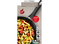 BRATmaxx Bratpfanne Aluminium Pfannen Set 3 Stück 20 cm/24 cm/28 cm
