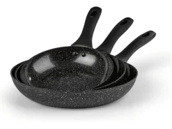 BRATmaxx Bratpfanne Aluminium Pfannen Set 3 Stück 20 cm/24 cm/28 cm