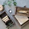 Chic Antique Aufbewahrung alte Backsteinform unika 10 x 30 cm, Braun