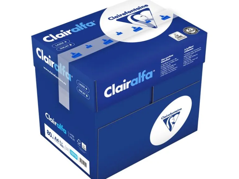Clairefontaine Kopierpapier A4 Clairalfa A4, Weiss, 80 g/m², 2500 Blatt