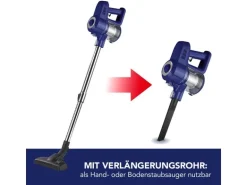 CLEANmaxx Akku-Hand- und Stielsauger Zyklon, Blau/Silber