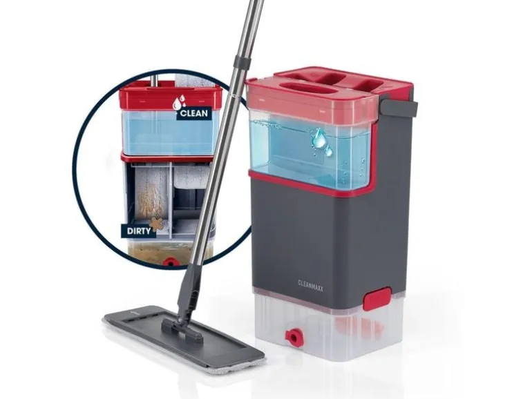 CLEANmaxx Komfort-Mopp, 7 l, Grau / Rot