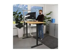 Contini höhenverstellbarer Bürotisch 2.0 x 0.9 m Eiche, Schwarz