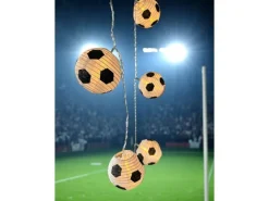 Dameco Lichterkette Fussball, 180, Weiss/Schwarz