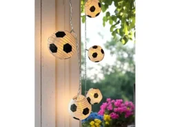 Dameco Lichterkette Fussball, 180, Weiss/Schwarz
