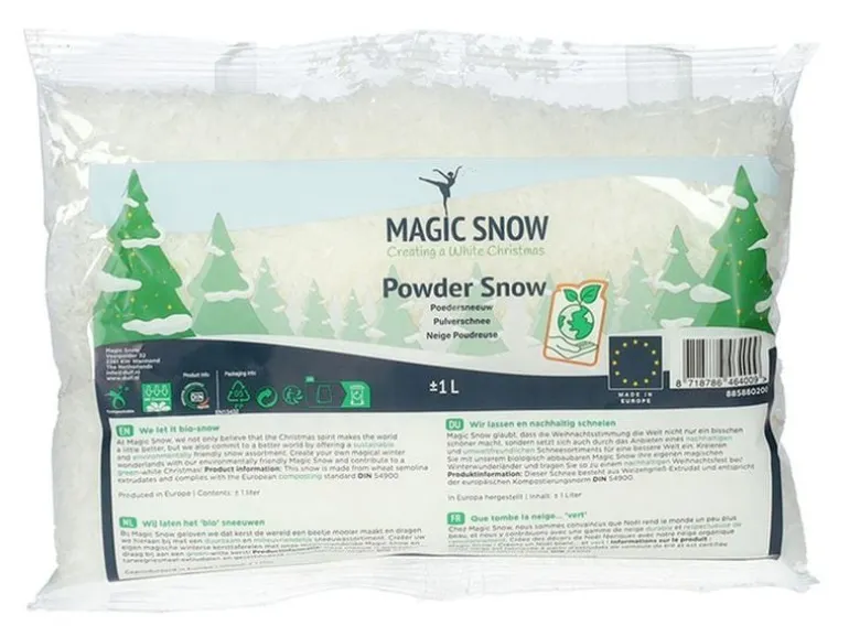 Dameco Weihnachtsdeko Bio Schneepulver im Beutel,1 Liter
