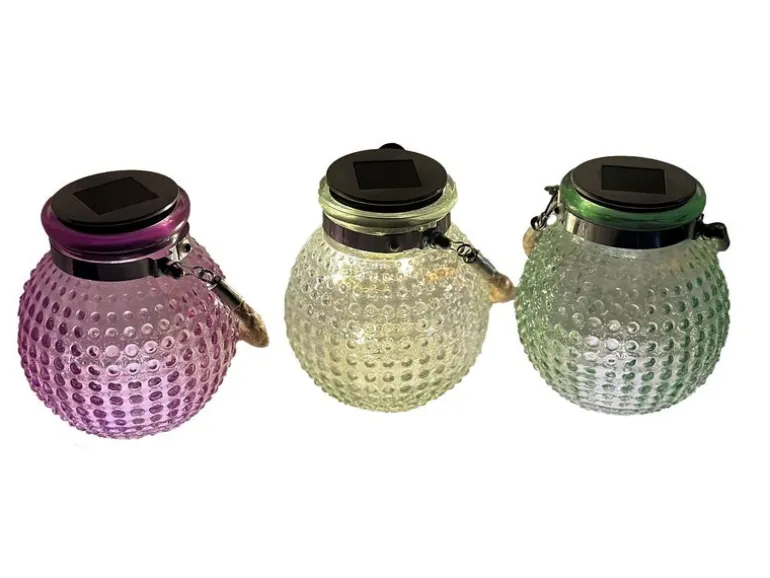 Dameco Windlicht Solar Glas 3er Set