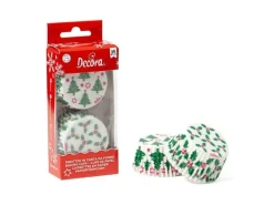 Decora Muffinförmchen Papier, weiss, christmas, 50 x 32 mm, 36 Stk