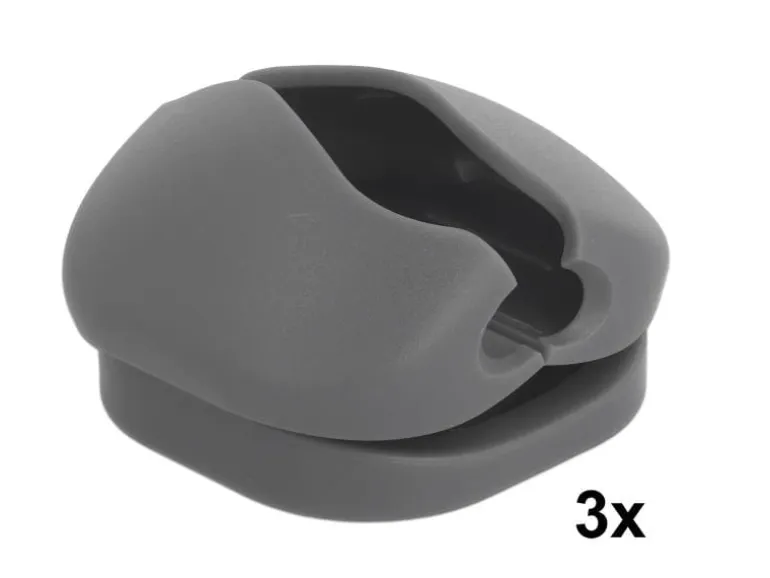 Delock Kabel-Clip 5 mm, 3x2 Stück, weiss, grau, schwarz