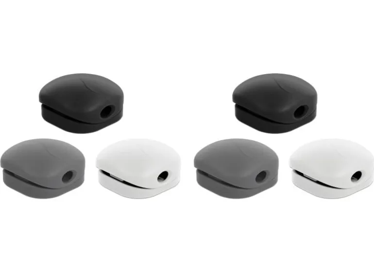 Delock Kabel-Clip 5 mm, 3x2 Stück, weiss, grau, schwarz