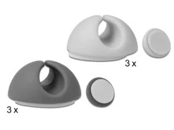 Delock Kabelhalter 6.5 mm 2x3 Stück, grau&weiss