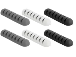 Delock Kabelhalter 4 mm, 3x2 Stück, weiss, grau, schwarz, 7 Durchf