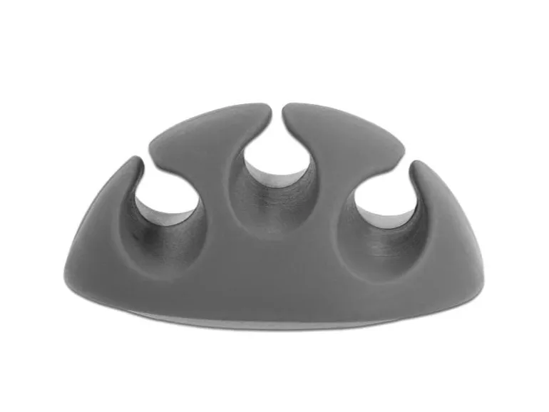 Delock Kabelhalter 5 mm, 2x3 Stück, weiss, grau, 3 Durchführungen