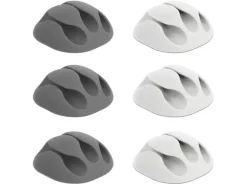 Delock Kabelhalter 5 mm, 2x3 Stück, weiss, grau, 3 Durchführungen