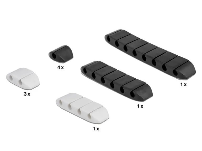 Delock Kabelhalter trapezförmig Kombi Set 10 Stück