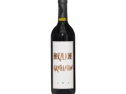 Dreams and Fantasy Geschenkidee Rotwein Herzliche Gratulation Kupfer, 750 ml