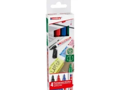 edding Edding Permanent-Marker 400, 4 Stück Blau/Schwarz/Rot/Grün