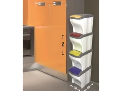 Edi Baur Mülltrennsystem Poker 4 x 20 l 80 l, Mehrfarbig