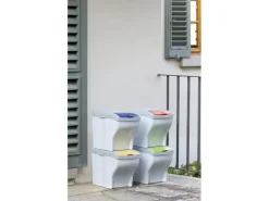 Edi Baur Mülltrennsystem Poker 4 x 20 l 80 l, Mehrfarbig