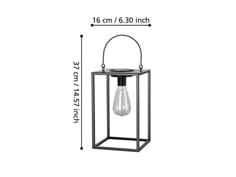 EGLO Leuchten Gartenlicht Deko Solarleuchte Laterne Schwarz