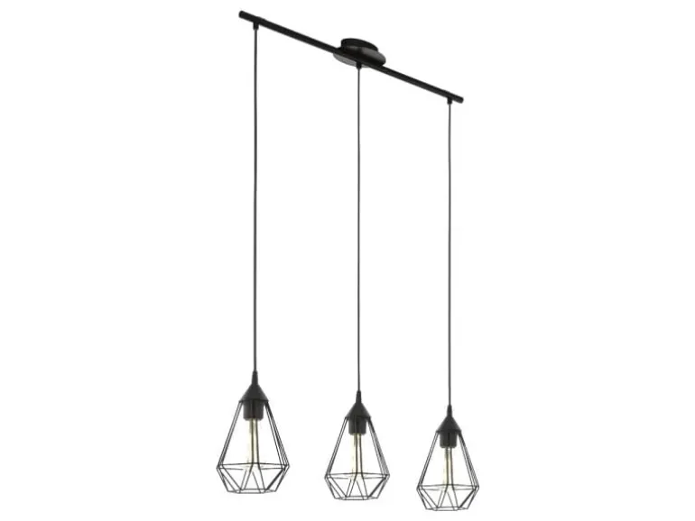 EGLO Leuchten Pendelleuchte TARBES 3x E27 Schwarz