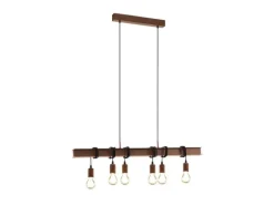 EGLO Leuchten Pendelleuchte TOWNSHEND 4 6x E27 Antik-Braun