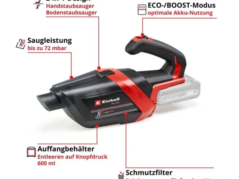 Einhell Akku-Handsauger TE-HV 18/06 Li – Solo