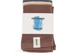 EmKraft Putztuchset Baumwolle 3 Stück, Braun/Beige