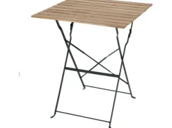 Esschert Design Bistrotisch Metall Holz Natur klappbar 60 x 60 x 71.5 cm