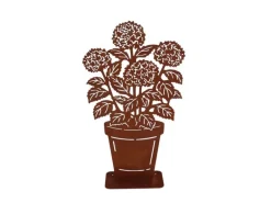 Esschert Design Rost Hortensie in Blumentopf