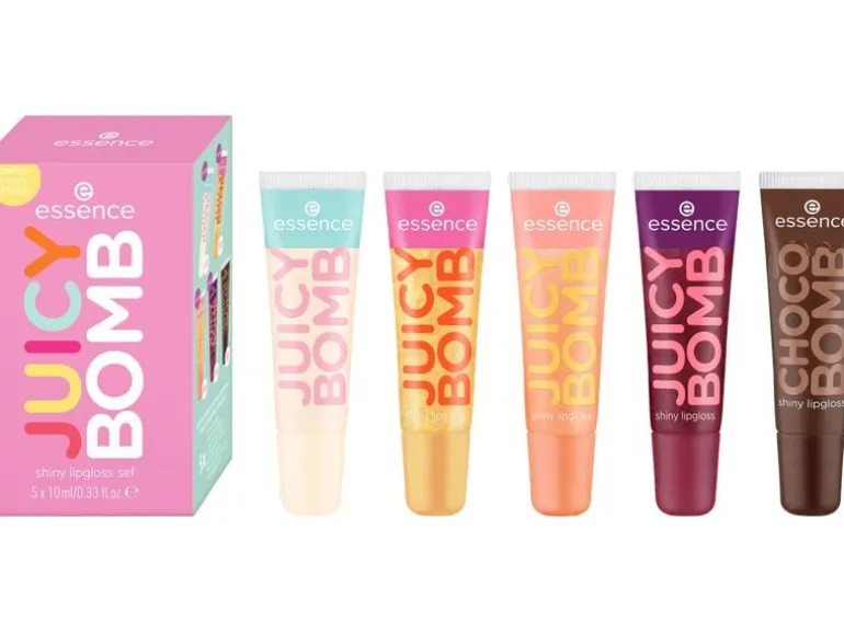 essence JUICY BOMB shiny lipgloss set sweet treats edition 04