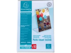 Exacompta Tischaufsteller A7, Hochformat, Exacryl – Kristall, 10 Stück
