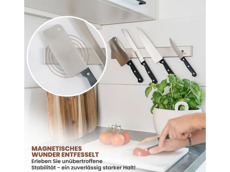Exitoso Magnetschiene für Messer Silber