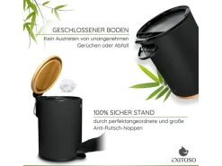 Exitoso Tretmülleimer mit Softclose-Deckel 3 l, Schwarz