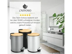 Exitoso Tretmülleimer mit Softclose-Deckel 3 l, Schwarz