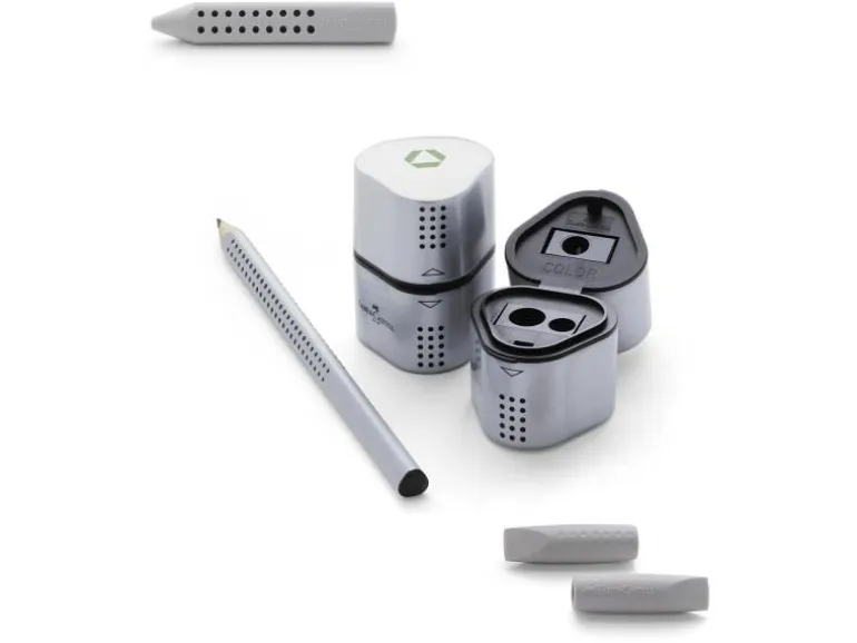 Faber-Castell Spitzer Grip 2001 Dreifach Manuell, Silber